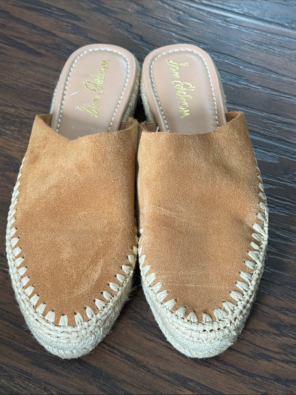 Sam Edelman Cognac Suede Espadrille Mule